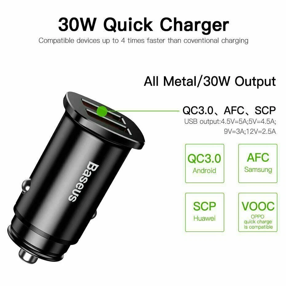 30W Dual USB C Quick Charge QC 4.0 Car Charger For iPhone Samsung huawei google detay görseli 11